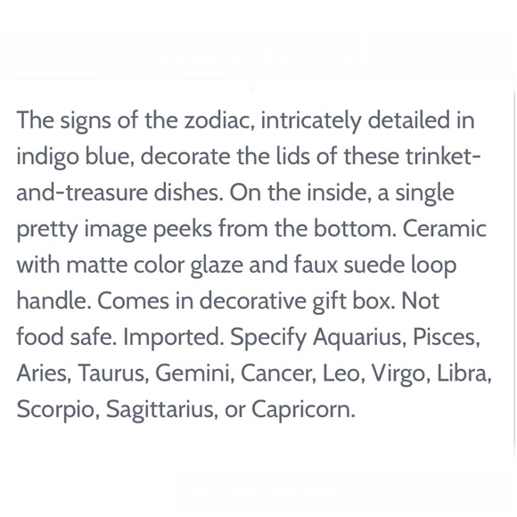 Zodiac…indigo “Aries” round ceramic decorative trinket box in Kraft gift box-NIB - Picture 11 of 16